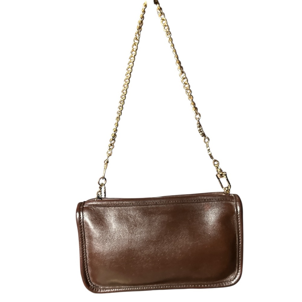 Authentic Vintage Coach Chocolate Brown Leather Pouch Bag